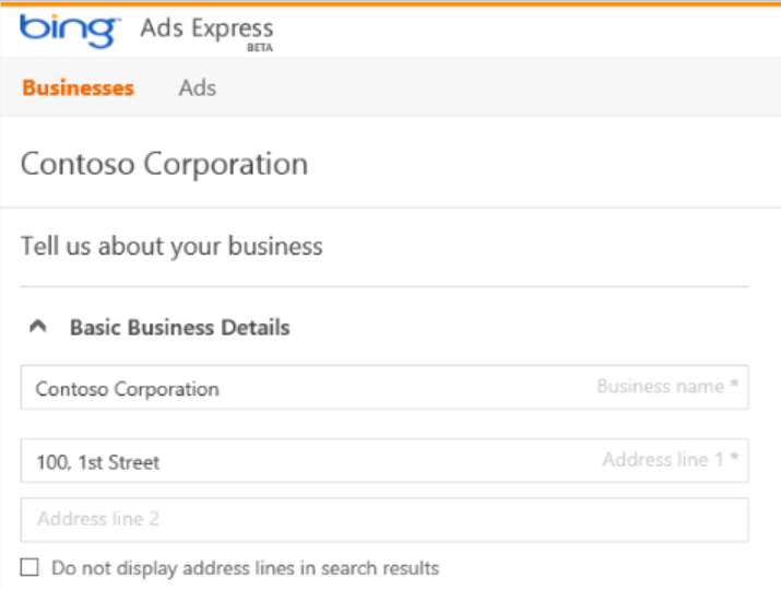 Bing Ads Express: Fi